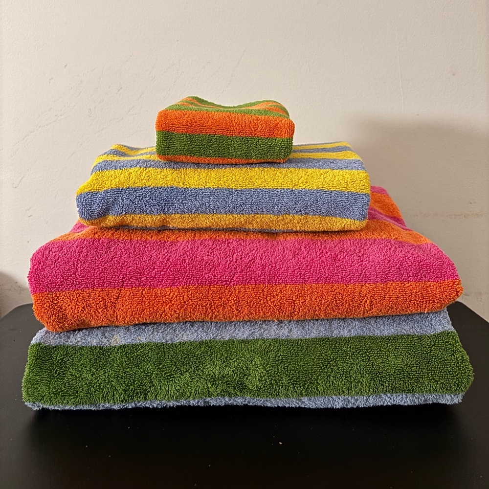 Multicolor House Stripe Dusen Dusen Design Towel Set